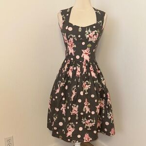 Bernie Dexter Pink elephant Polka Dot Midi Dress